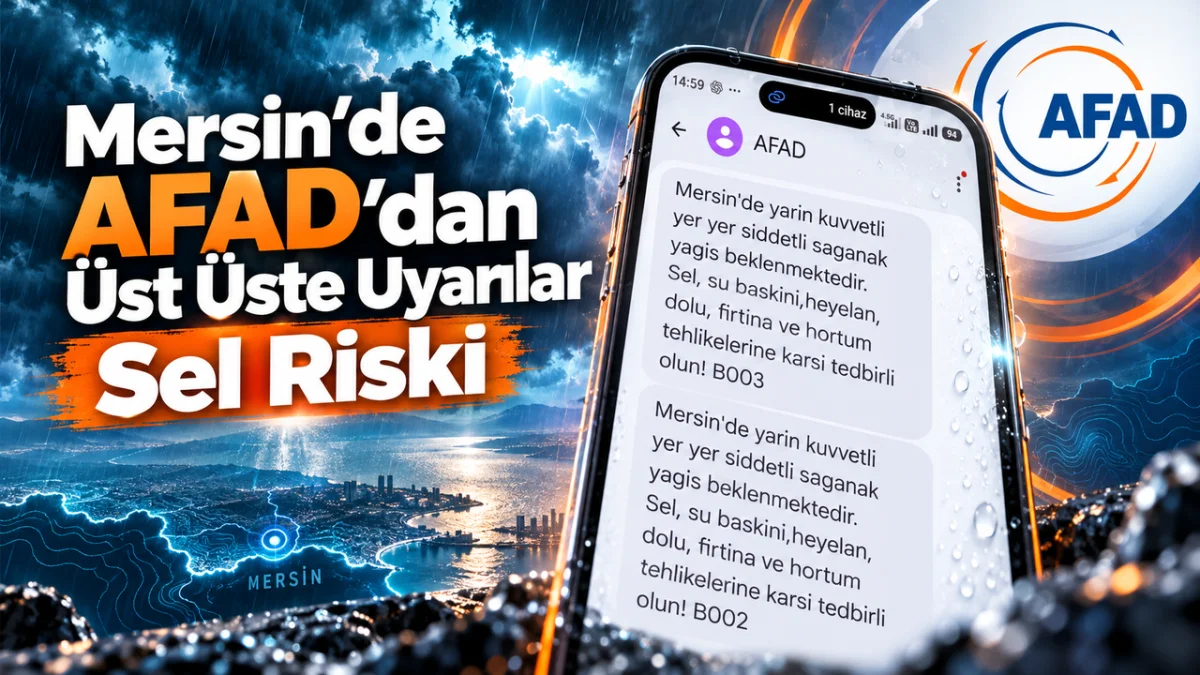 Mersin'de AFAD'dan Üst Üste Uyarılar Sel Riski